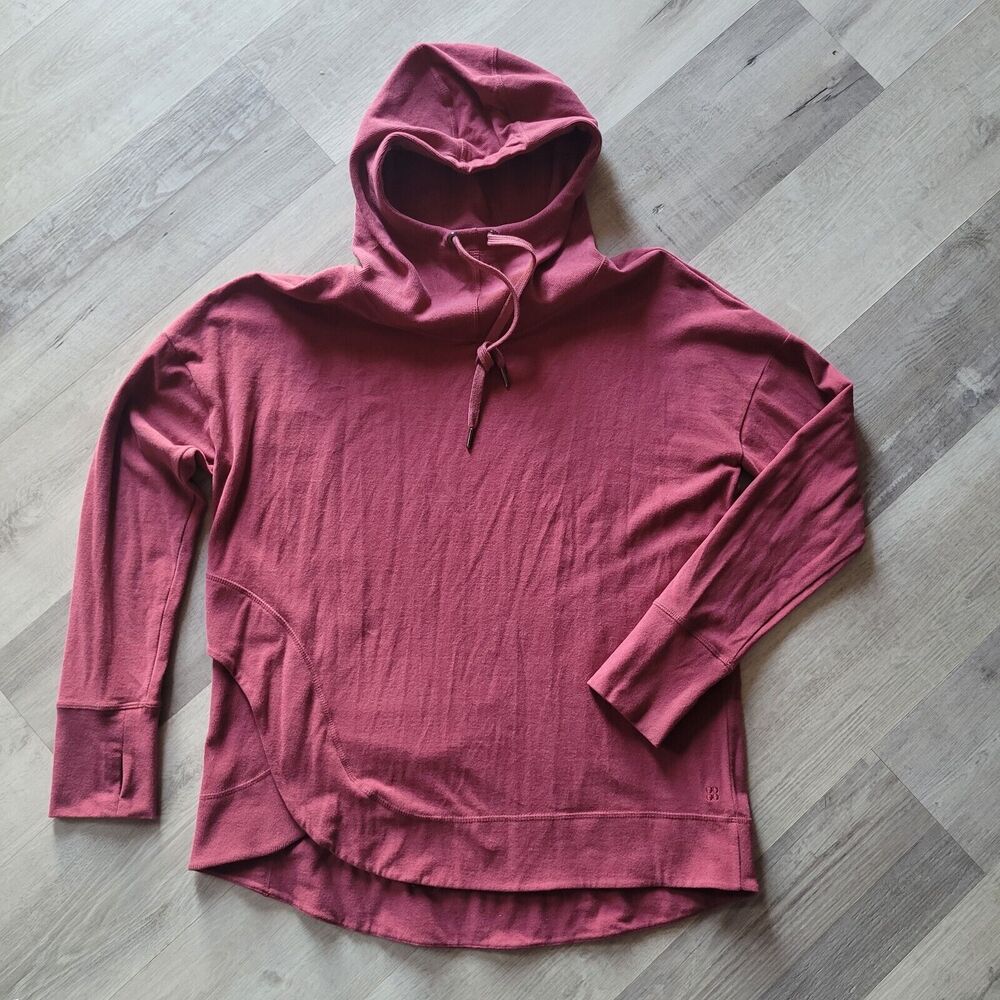 Sweaty Betty London Scuba Hoodie Tunic Sweatshirt Women 2XL Maroon Red Jacket